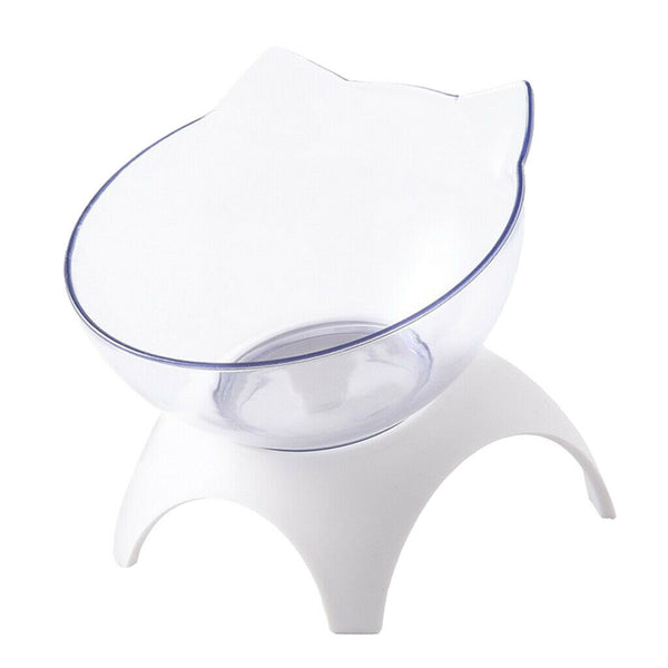 2x Cat Feeder Single Bowl Dog Elevated Stand Dish Food Water Feeding Container