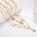 Boho Shell Crystal Pendant Necklace Women Sweater Clavicle Chain Jewelry A