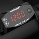 12V 2-in-1 Voltmeter For Motorcycle Electric Vehicle Clock Digital Display ZKY