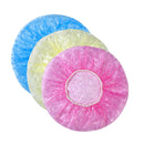 Women Lady Waterproof Elastic Plastic Dot Shower Bathing Salon Hair Cap Hat 6pcs
