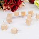 30 Pcs Creative Wooden Thumbtack Quadrate Decorative Drawing Push Pins Wood Head