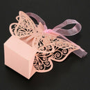 50pcs Butterfly Wedding Favour Box Birthday Party Gifts Candy Boxes (Pink) I4B4