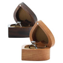 Love Heart Shape Walnut Wooden Ring Box Solid Wood Decorative Jewellery StorN2R5