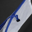Blue White Net Inside Zipper Pouch Holder 210mmx110mm for A6 Paper I6W3