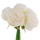 5Pc Wedding Bouquet Handmade Peony Floral Bridal Hydrangea Decors Milk White