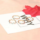 4 Pcs/set Bohemia Colorful Crystal Stone Finger Rings Set Wedding Jewelry Gift