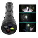 LED Flashlight Signal Torch Lamp 4-Color Light Rechargeable Camping Outdoor