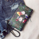 Fashion Women Ethnic Style Leather Bag Long Clutch Wallet Purse Handbag Wristlet