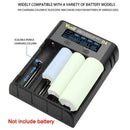 Intelligent LCD Charger 4 Slot For  21700 26650 AAA Battery AA Lithium F8K8