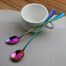 Teaspoon Stainless Steel Spoons Coffee Tea Milk Spoon Teaspoon Oval Colorful