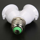2 in 1 E27 Lamp Socket Splitter Adapter Light Double Y Type Converter Lamp Bulb