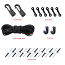 Boat Kayak Deck Rigging Kit 3.8m Nylon  Deck Loops J Hooks Buckles Rivets