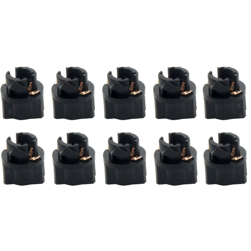 10 Pieces Auto Car Instrument Panel Lamp Dash Light T5 Twist Lock Sockets Base