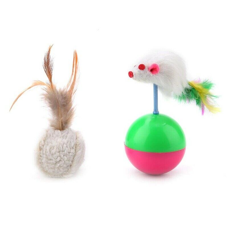 1X(17 Cat Toys Kitten Toys Assortments,2 Way Tunnel,Cat Feather Teaser - Wa