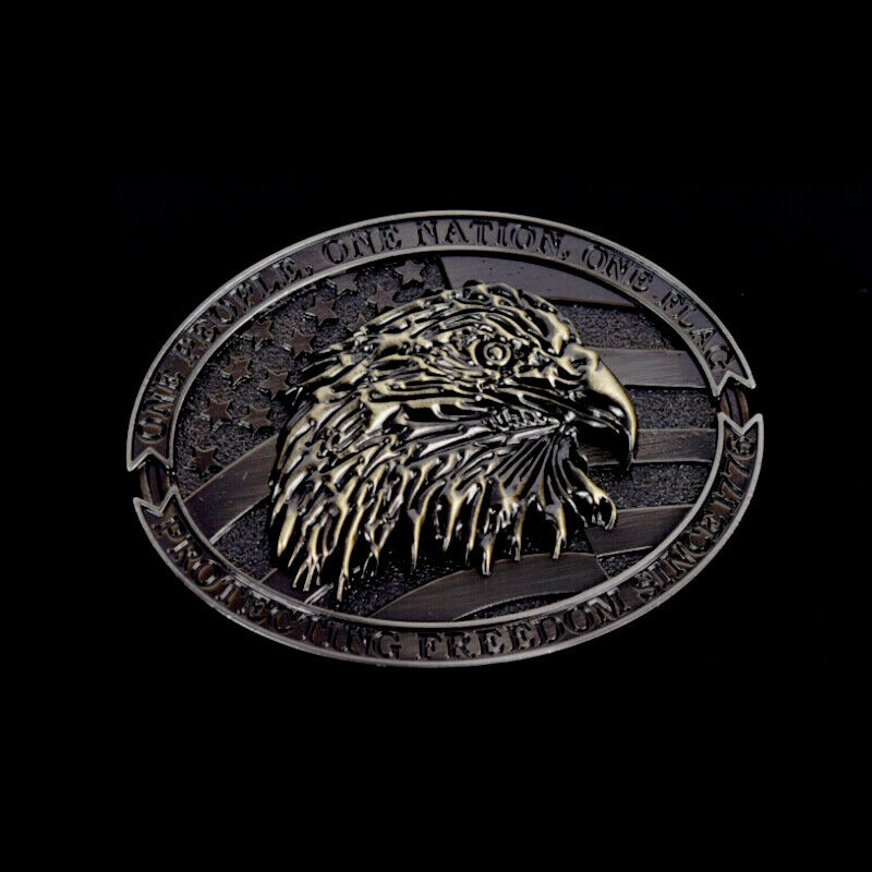 Western Style New USA Nation Flag Eagle Metal Alloy Fashion Men Belt Buckle  J,a