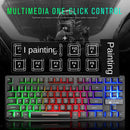 K16 Gaming Keyboard Colorful LED Backlit Wired Keyboard USB Wired 87 Keys