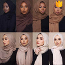 Muslim Head Scarf Cotton And Linen Women Hijabs Ladies Simple Solid Long Sh