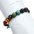 7 Chakra Healing Balance Beaded Bracelet Lava Yoga Reiki Prayer Stone Jewerly