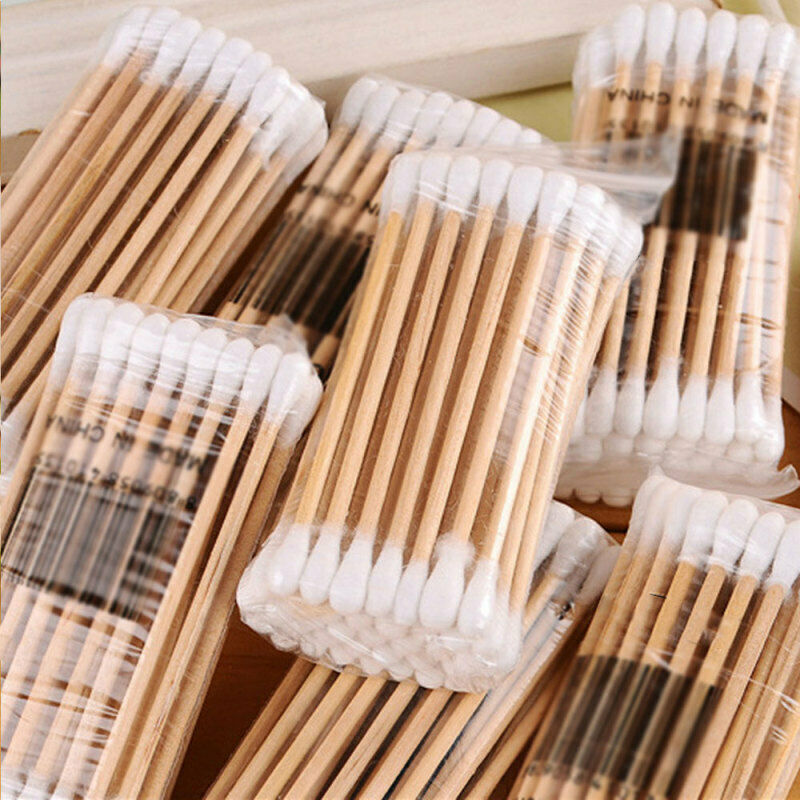25pack(825x) Disposable Cotton Swab Applicator Q-tip Swab Bamboo Handle Sturdy