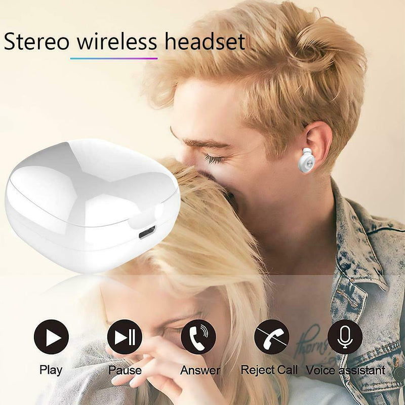 XG12 TWS Wireless BT5.0 HiFi Stereo Handsfree Mini Headset with Mic (White) A