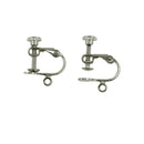 70pcs Retro Brass Clip On Screw Back Earring Open Loop & Ball No Piercing