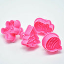 4pcs christmas cookie biscuit plunger cutter mould fondant cake mold baking N 3C