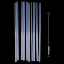 50-Pack Clear Reusable Hard Plastic Straws with Cleaning Brush for Party