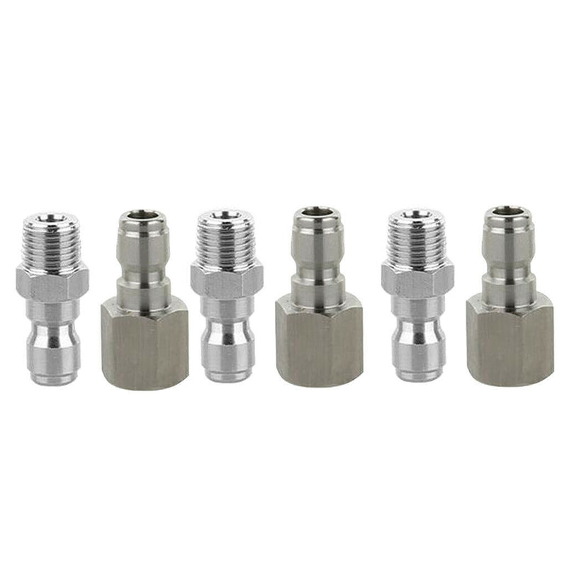 6pcs 1/4 inch Male Pressure Washer Hose Connector Quick Coupler Fittings