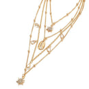 Boho Shell Crystal Pendant Necklace Women Sweater Clavicle Chain Jewelry