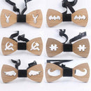 Mens Bow Tie Accessory Wedding Party Christmas Gifts Bamboo Wood Bowtie Nec U8C1