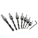 7Pcs/set 3 4 5 6 7 8 10mm Hss 5 Flute Countersink Drill Bit Set