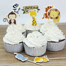 24pc Jungle Animal Cupcake Muffin Topper kid birthday party Decoration StandupOZ