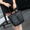 4pcs/set Litchi Leather Tassel Women Tote Shoulder Handbag Card Bags (Black