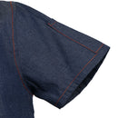 Unisex Denim Chef Jacket Coat Short Sleeves Shirt Kitchen Uniform Blue M