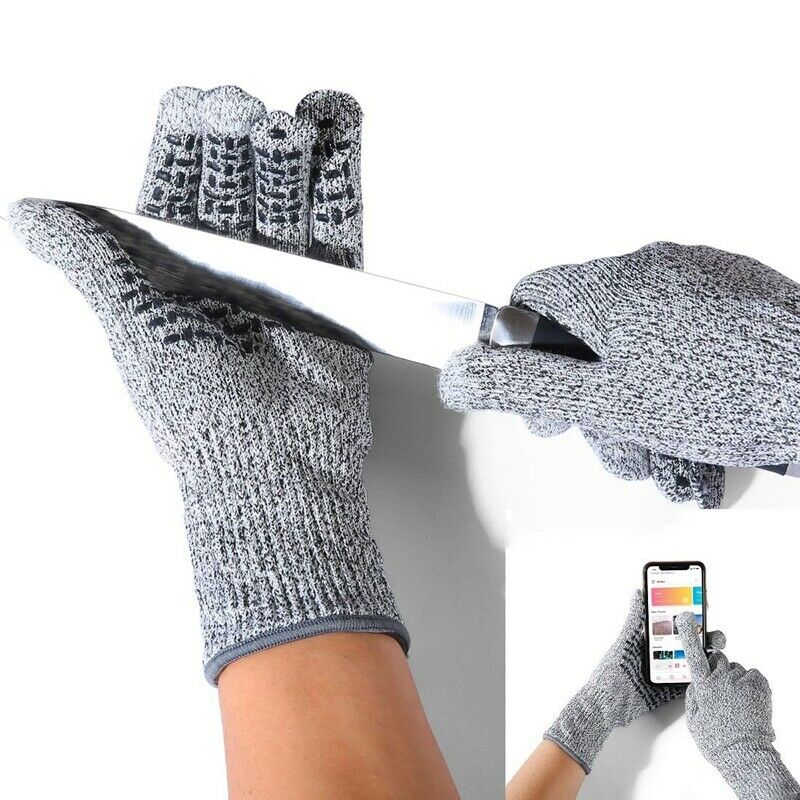 1X(Cut Resistant Gloves - Press Screen Fingers - Level 5 Protection Work Gl