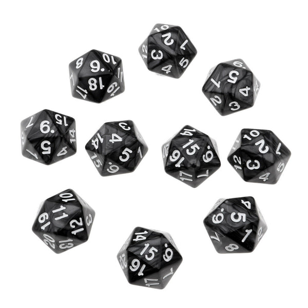 10x Polyhedral D20 Dice Die 22mm Collectible for Dungeons & Dragons Roleplay