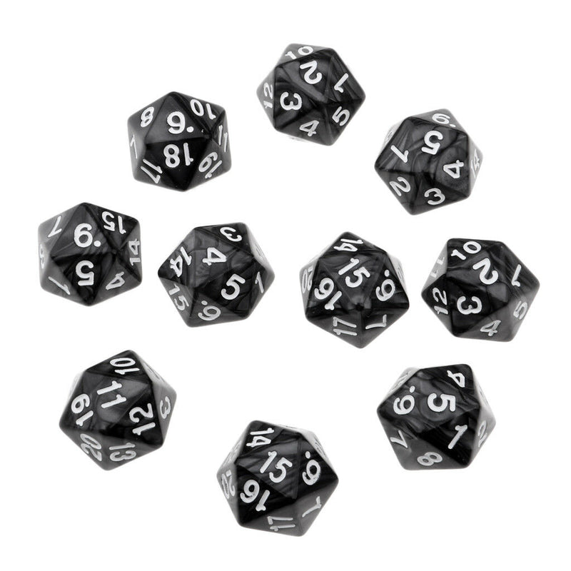 10x Polyhedral D20 Dice Die 22mm Collectible for Dungeons & Dragons Roleplay