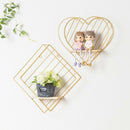 Iron Floating Shelf Books Organizer Geometric Bathroom Golden Rectangle