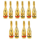 10x Musical Audio Speaker Cable Wire Connector 4mm Banana Plug Black & Red