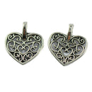 100 Piece Alloy Filigree Heart Pendant Jewelry Making Charms Findings for DIY