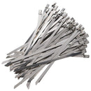 100pcs 5.9 Inches Stainless Steel Exhaust Wrap Coated Locking Cable Zip Tie