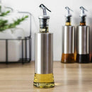 300Ml Kitchen Glass Oil Bottle Stainless Steel Leak-Proof Soy Sauce Vinegar