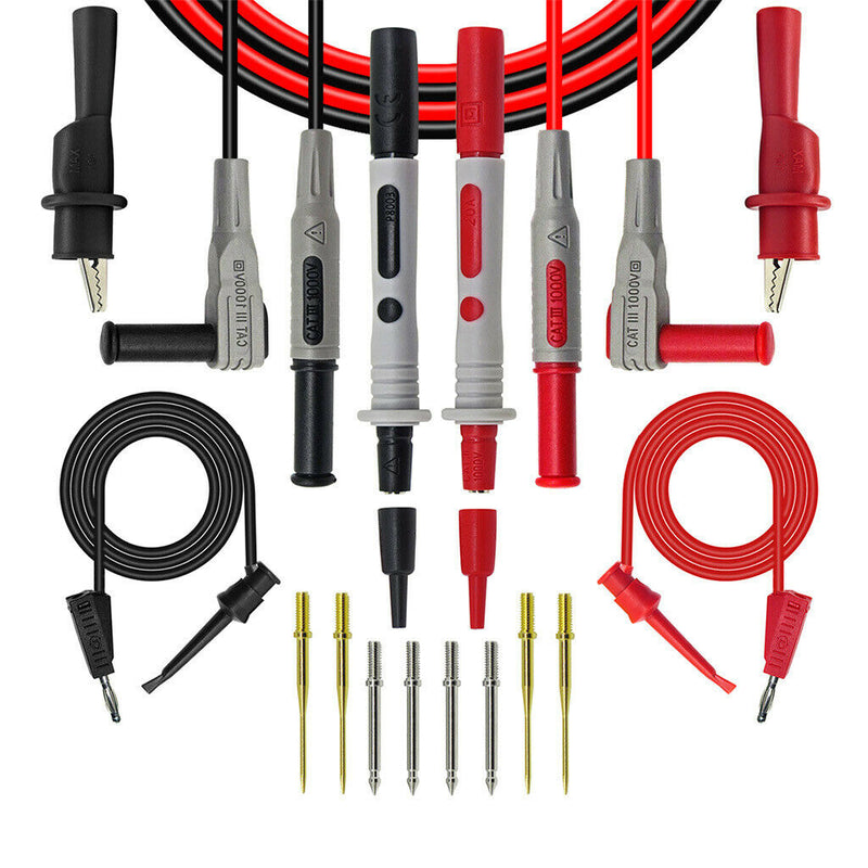 8pcs Soft Silicone Electronic Test Lead Kit with Alligator Clips Test Hook