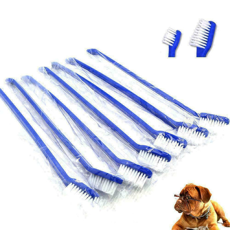 Pet Toothbrush Dog Dental Brush Care Double Head Toothpaste Clean 2Pc~ E0M1 R6E5