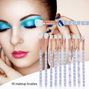 10pcs Makeup Brushes Eye Shadow Foundation Powder Brush Beauty Tool (Green