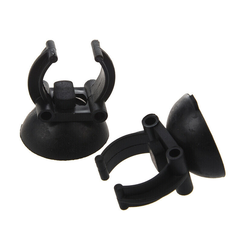 2 Pcs Black Suction Cup Airline Clips Holders for Aquarium R3U9