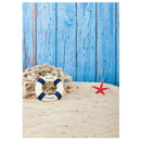Blue Beach Fence Photography Backdrops 5x7ft Vinyl Summer Sea Background Ph E2Y4