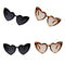 4pcs Women's Heart Frame Sunglasses Summer Glasses Party Costume Eyewear