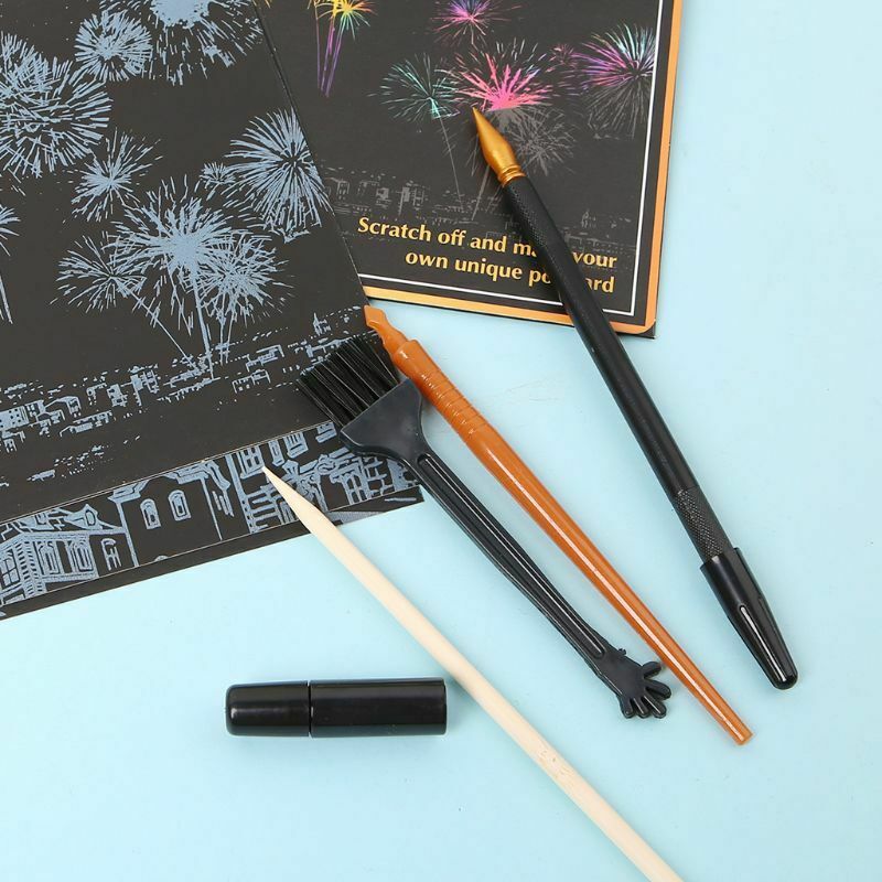 5Pcs Painting Drawing Scratch Arts Set Stick Scraper Pen Tools DIY Creative