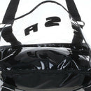 Set 2PCS Women's Handbag Tote Shoulder Bag Transparent PVC Black Fashion